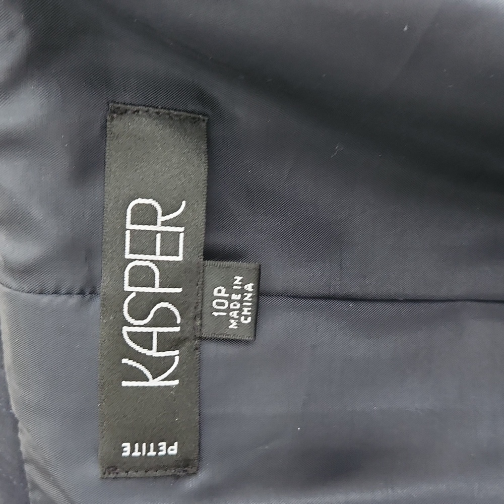 Kasper Petite 10P Navy Pinstripe Pant Suit Blazer & Trousers Career Professional - Picture 11 of 11